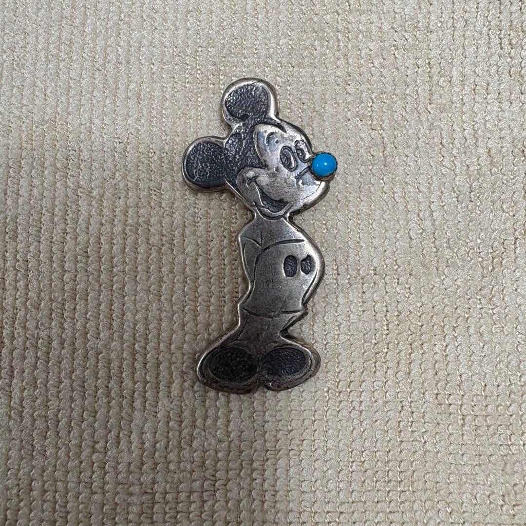 ミッキーマウス　ヴィンテージ　ペンダント　ブローチ　ディズニー　ターコイズ　②
