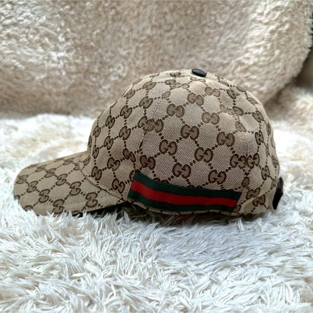 【美品】グッチ 帽子 キャップ ベージュ キャンバス GG柄 ユニセックス
