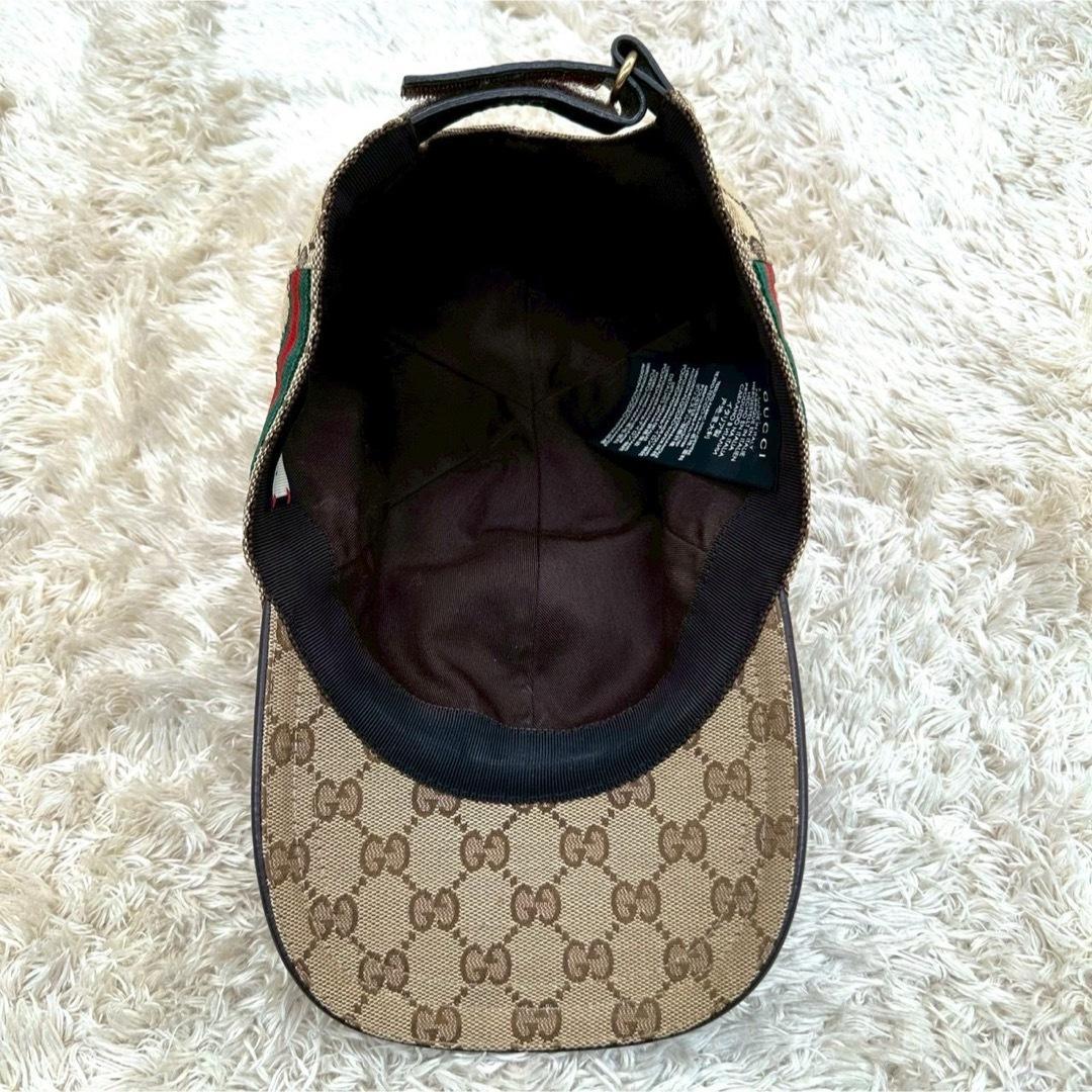 【美品】グッチ 帽子 キャップ ベージュ キャンバス GG柄 ユニセックス