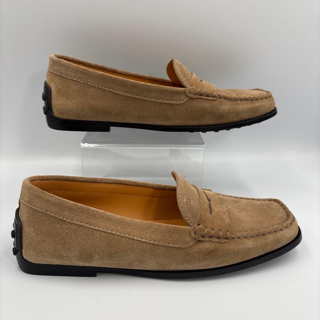 極美品✨トッズ　ブラウン　スエード　ローファー　ゴンミーニ