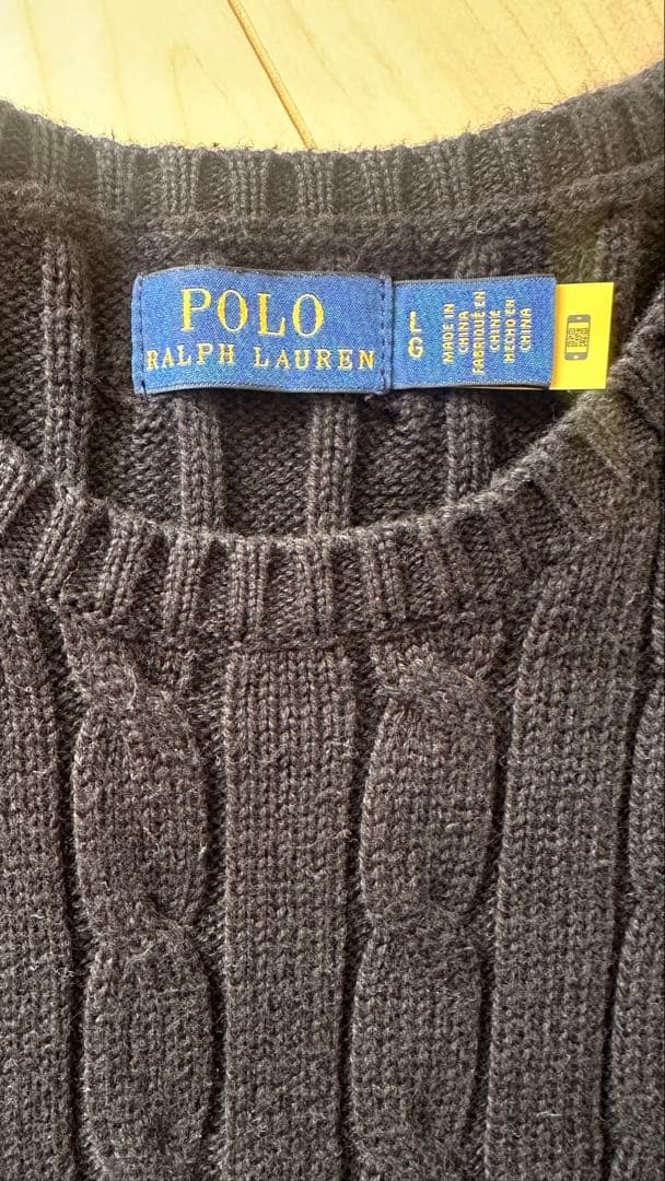 Polo Ralph Lauren ケーブルニットセーター L ブラック