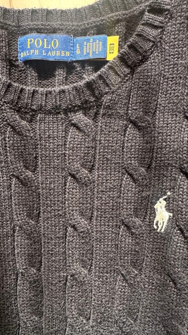 Polo Ralph Lauren ケーブルニットセーター L ブラック