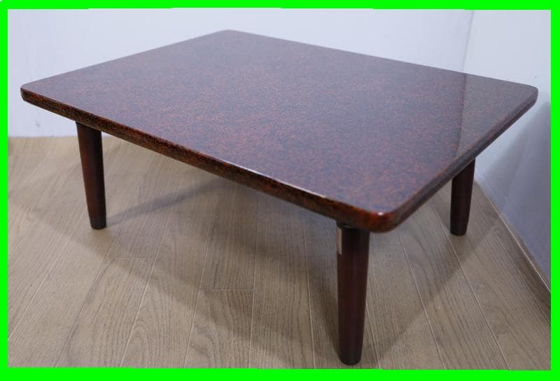 ◆昭和レトロ　津軽塗り　漆塗り　木製折りたたみ式テーブル　ちゃぶ台　座卓