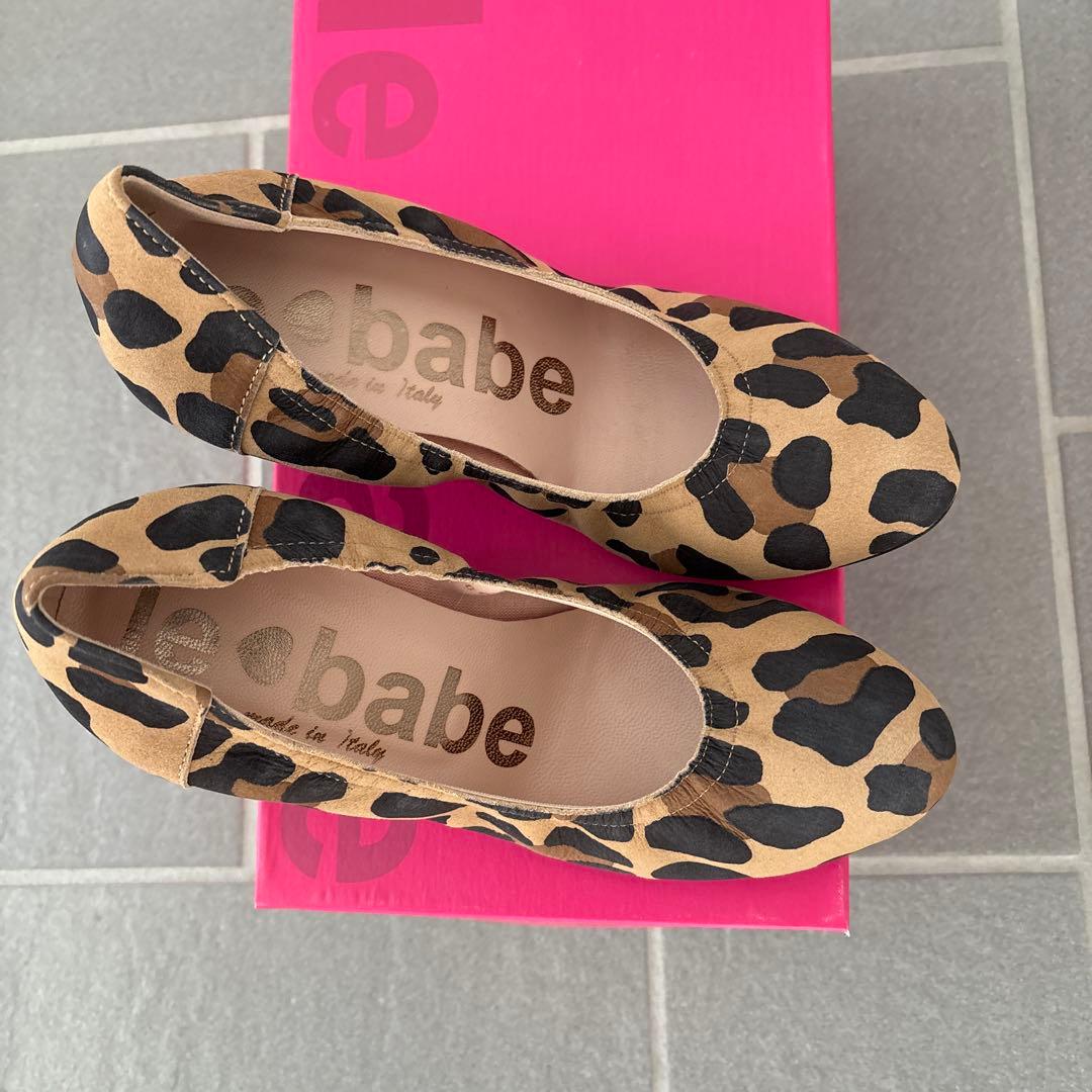 le babe レバーべ ヒョウ柄 ウェッジソールパンプス35cm