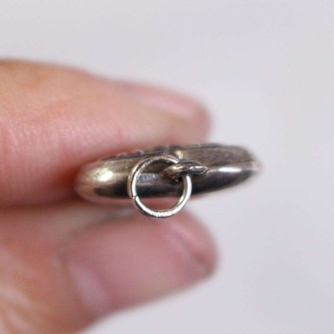 40s　スウィートハートジュエリー　WW2　シルバー　チャーム　一輪　勿忘草