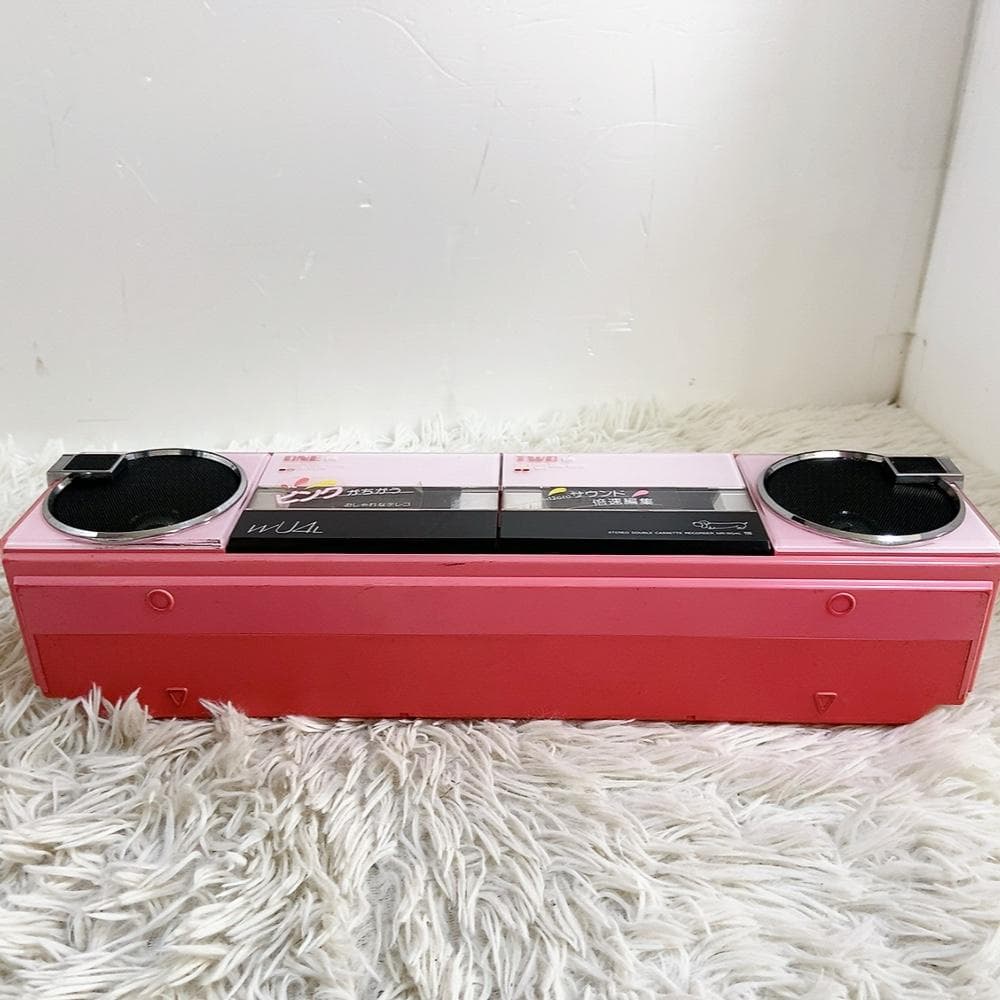 希少なピンク! SANYO MR-WU4L 当時物 ダブルラジカセ 昭和レトロ