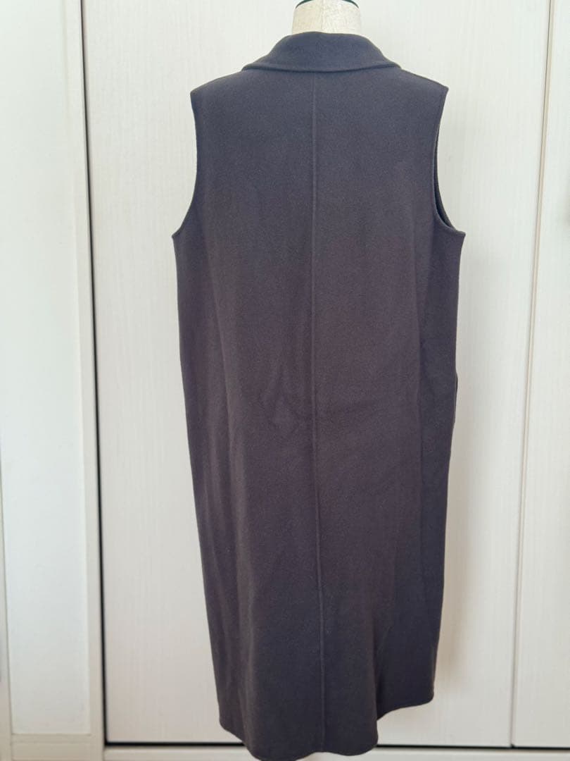 ソージュ soeju ウールリバーロングジレ　チャコール　FREEサイズ
