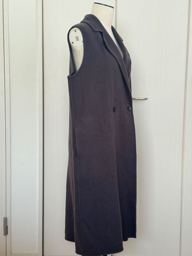 ソージュ soeju ウールリバーロングジレ　チャコール　FREEサイズ