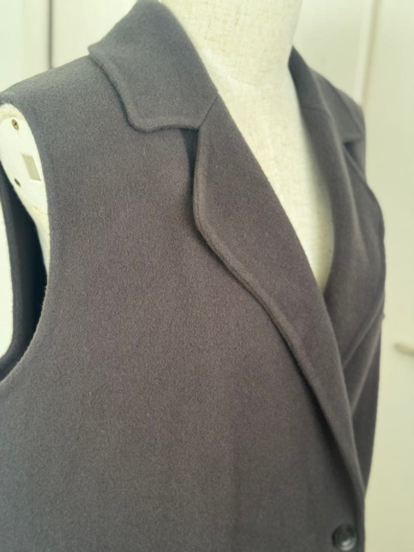 ソージュ soeju ウールリバーロングジレ　チャコール　FREEサイズ