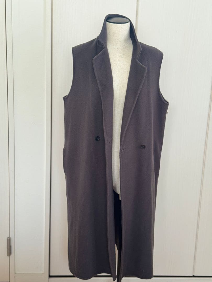 ソージュ soeju ウールリバーロングジレ　チャコール　FREEサイズ