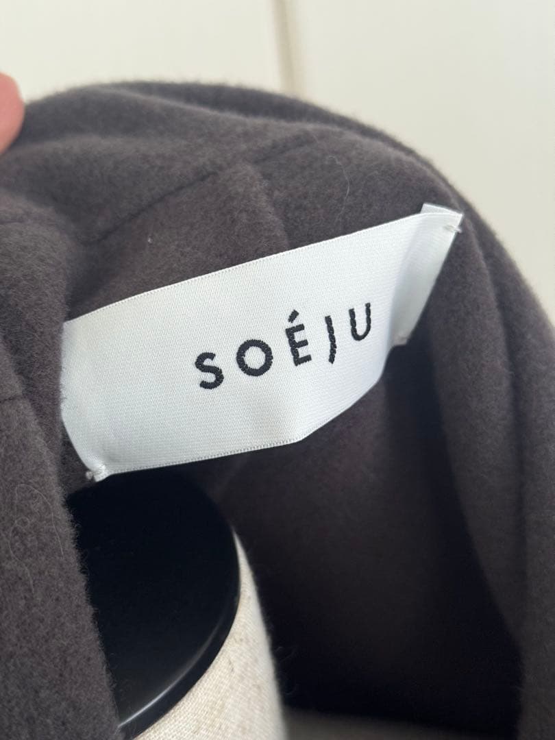 ソージュ soeju ウールリバーロングジレ　チャコール　FREEサイズ