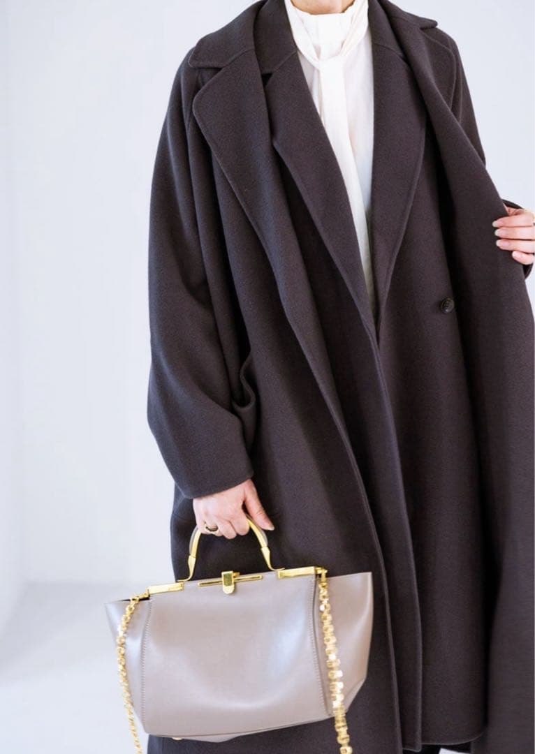 ソージュ soeju ウールリバーロングジレ　チャコール　FREEサイズ