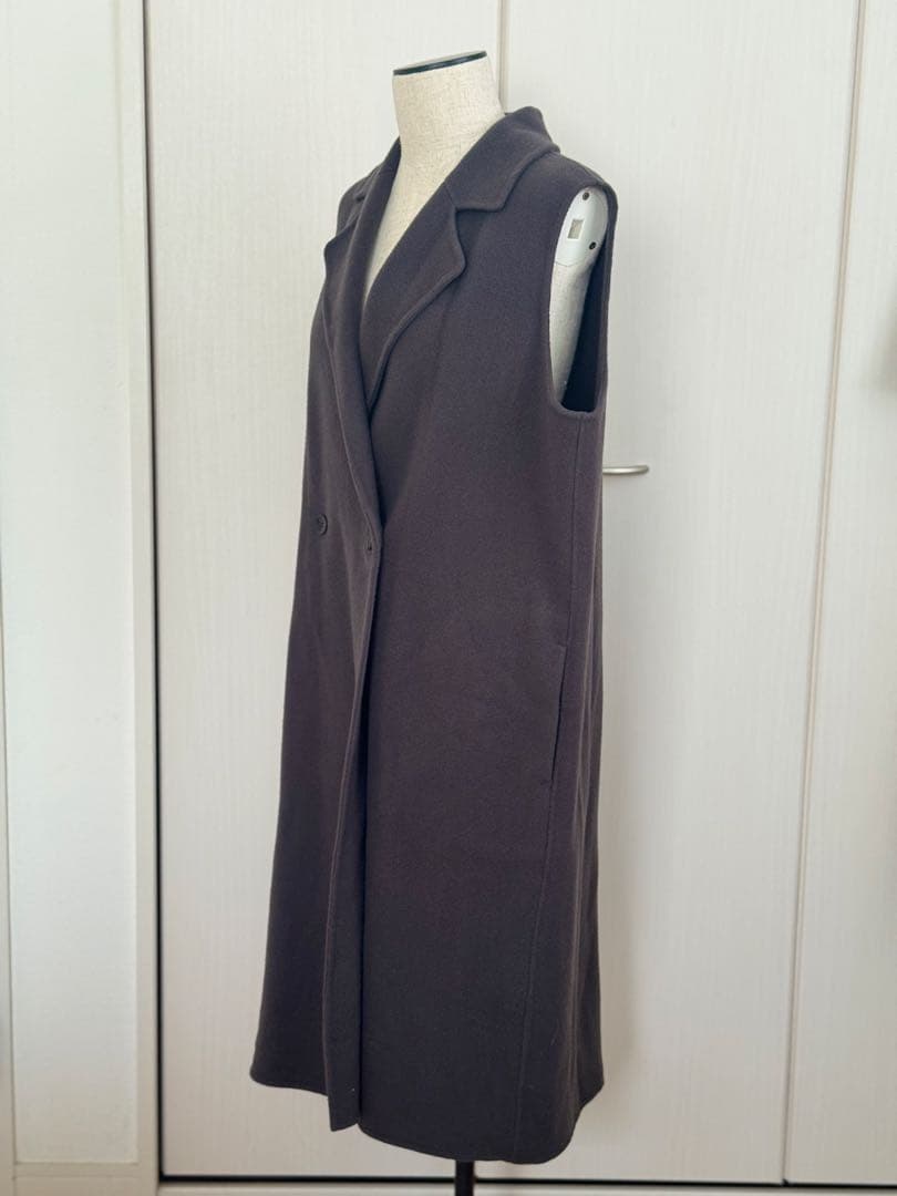 ソージュ soeju ウールリバーロングジレ　チャコール　FREEサイズ