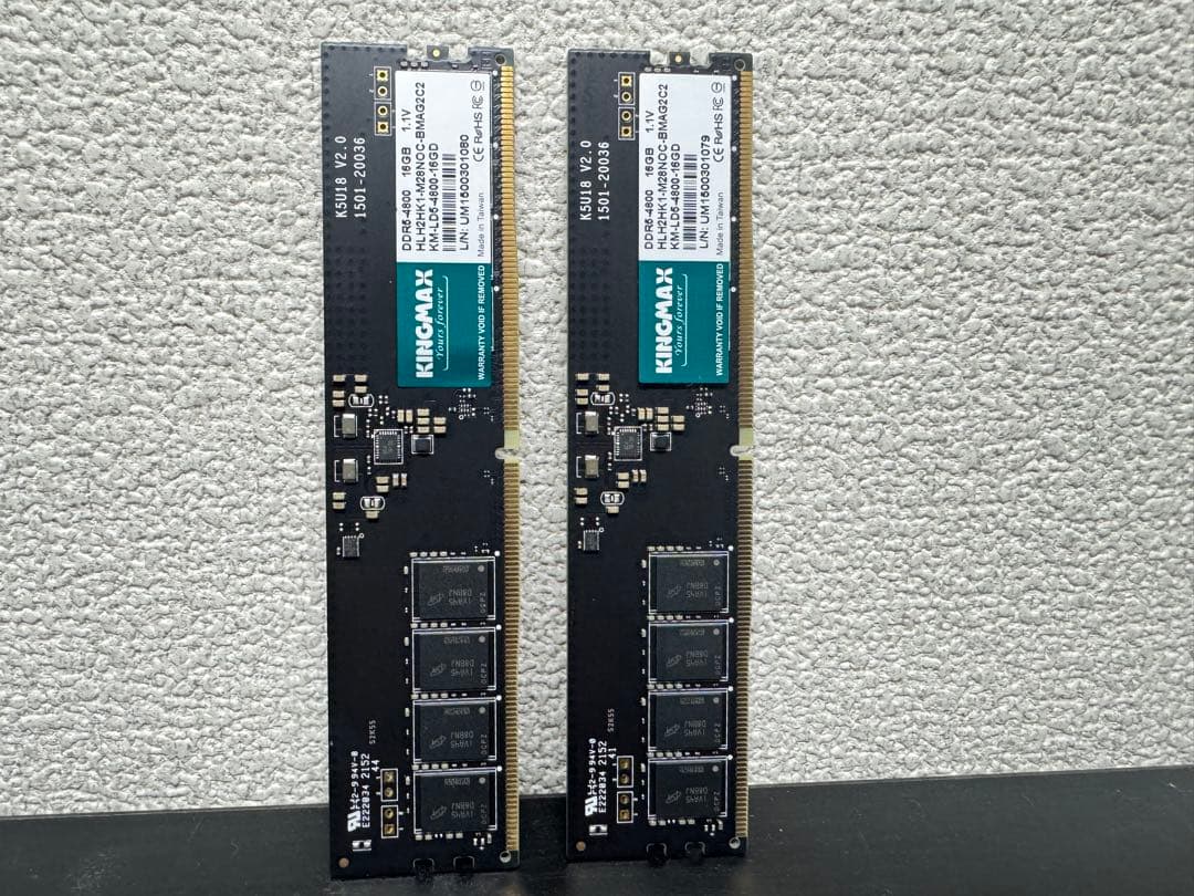 中古 KINGMAX 32GB 16Gx2 DDR5 4800Mhz UDIMM