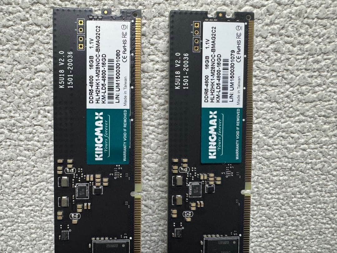 中古 KINGMAX 32GB 16Gx2 DDR5 4800Mhz UDIMM