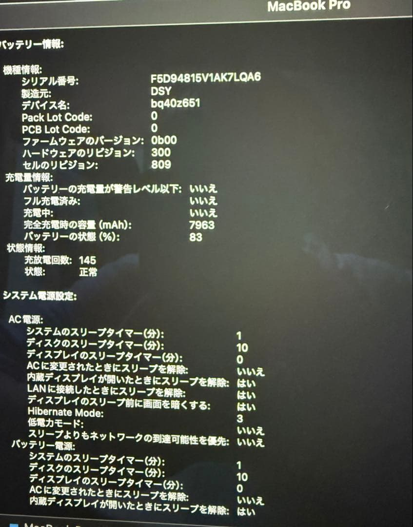 ジャンク品1TB i9 MacBook Pro 16 2019