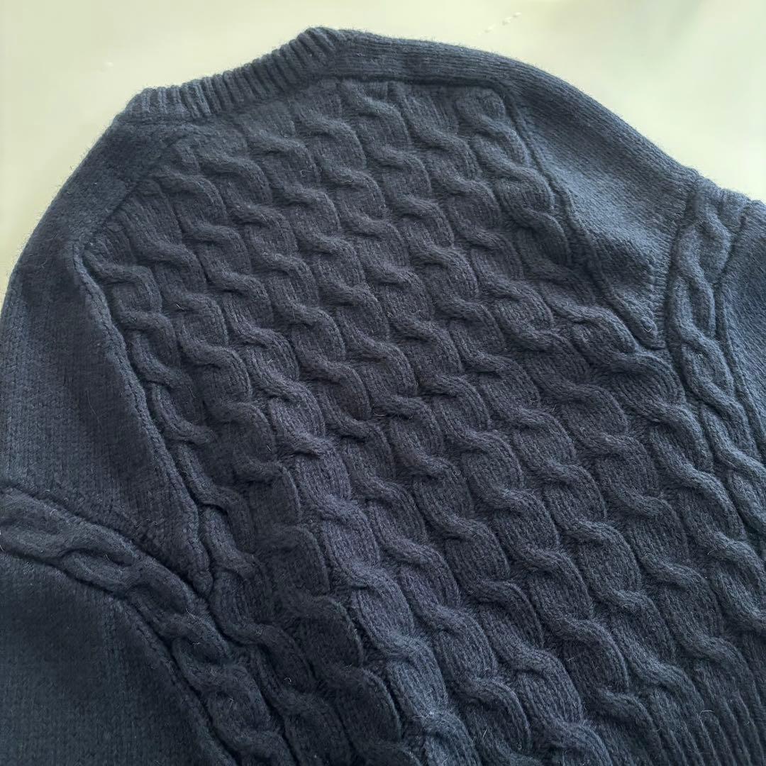 【美品】Drawerドゥロワー　ウールカシミヤニットポンチョ　ネイビー