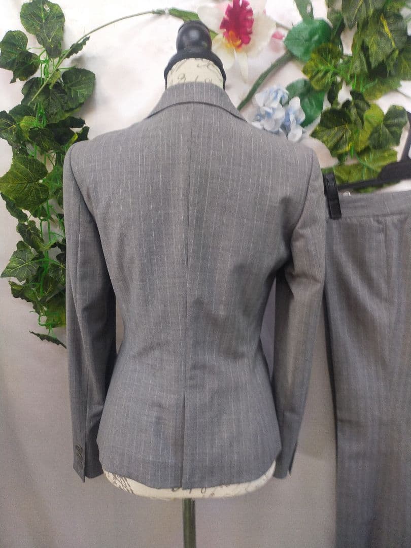 新品未使用 5万 ＩＣＢ パンツスーツ 11号 グレーストライプ ワイドパンツ