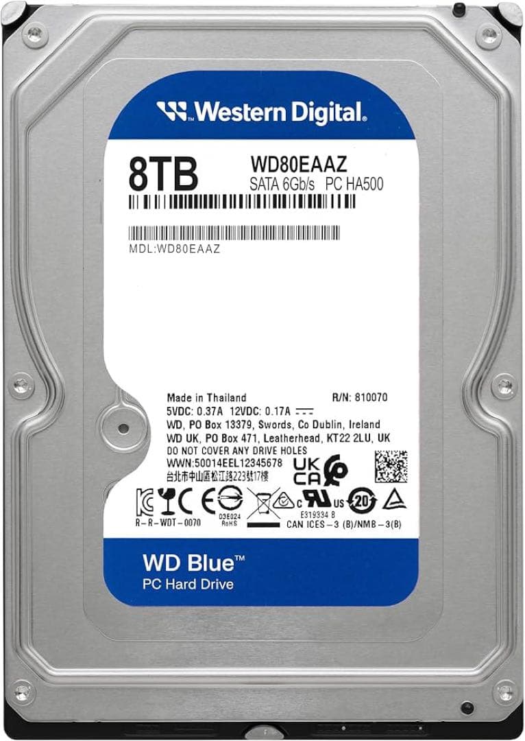 2千円値下げWD Blue 8TB WD80EAAZ 内蔵HDD 新品未開封