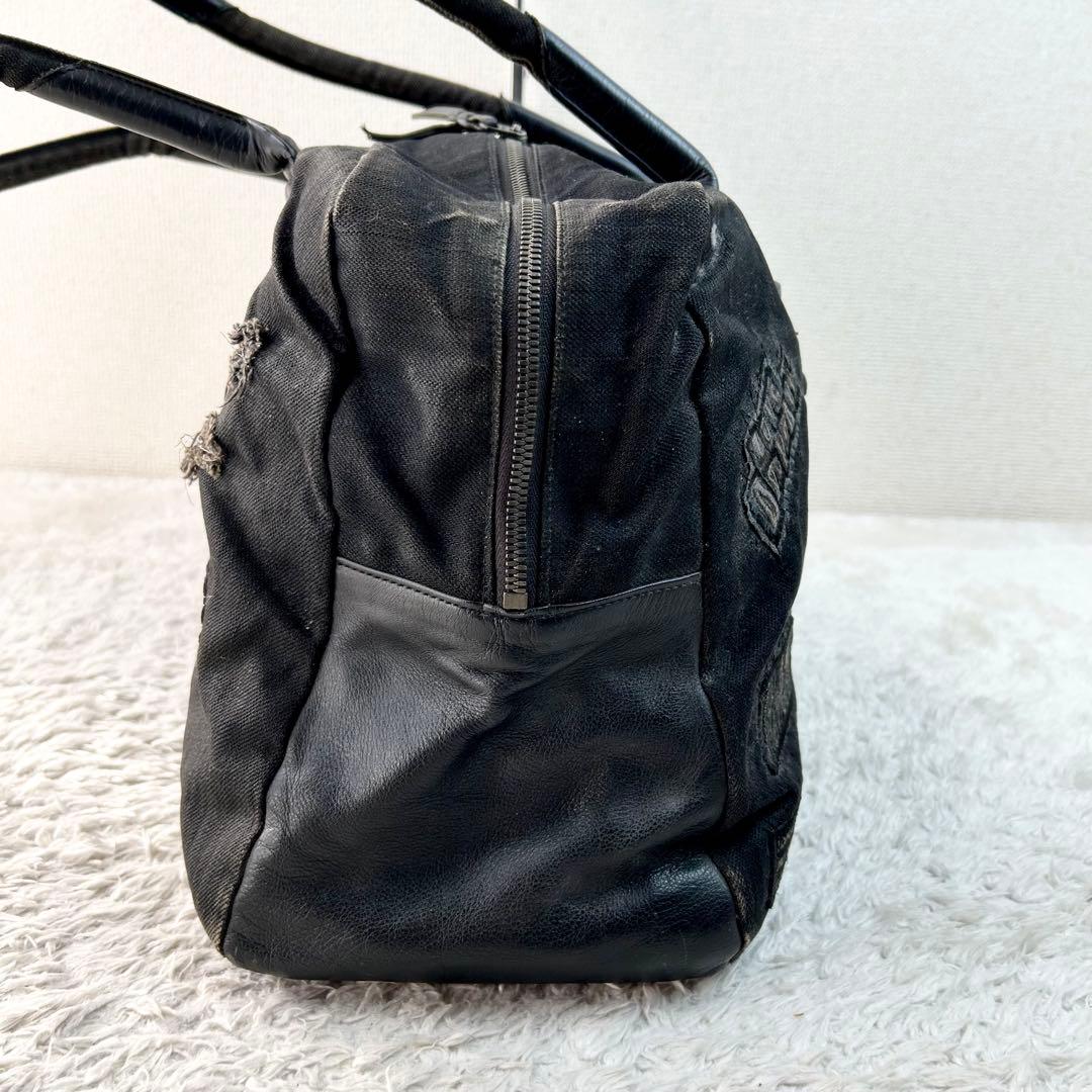 Roen ロエン ボストン トートバッグ 黒 ダメージ加工 スカル ブラック