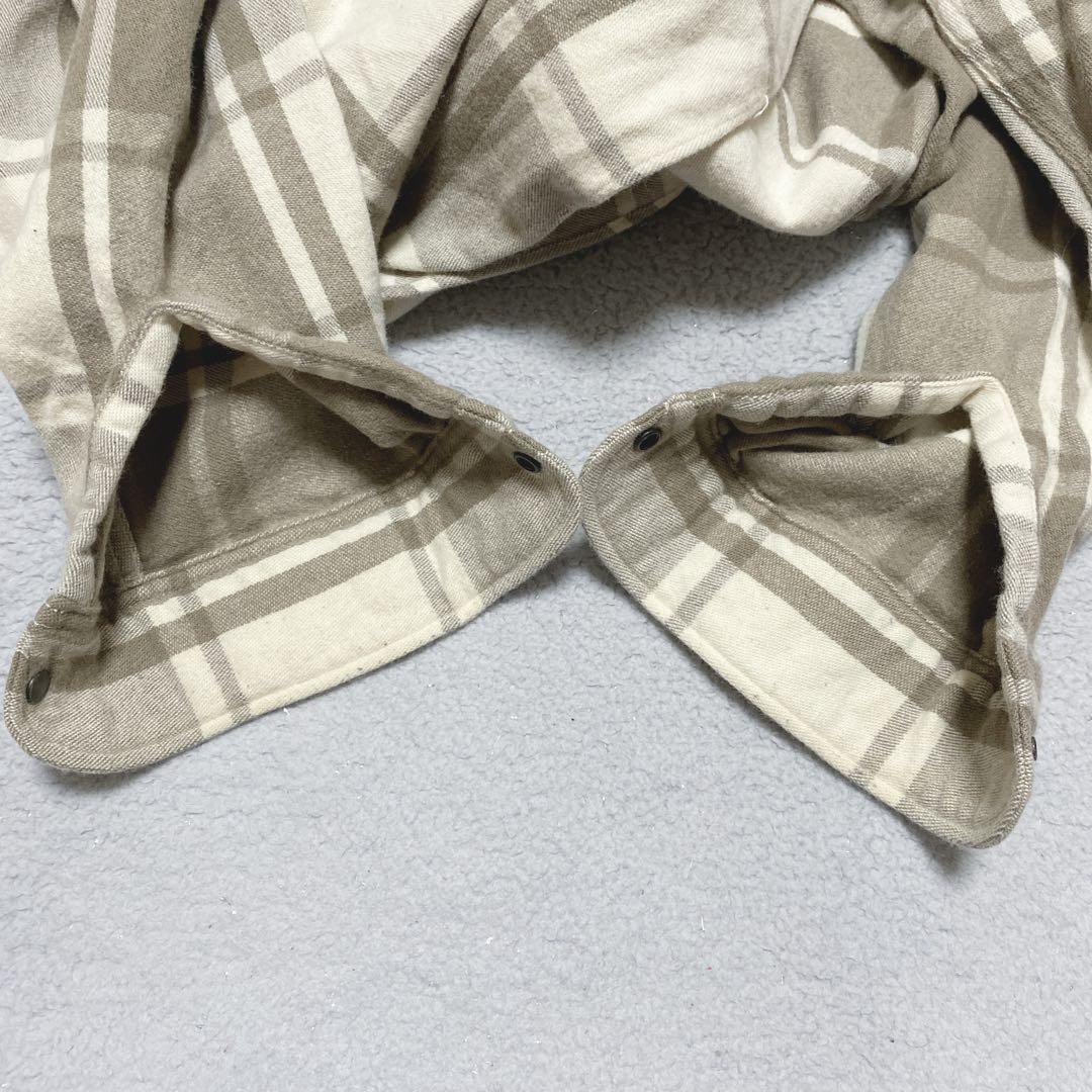 【アンユーズド】オーバーサイズ チェック スリット シャツ ウール コットン 3