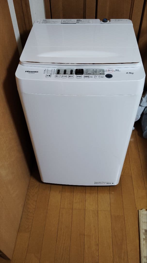 【送料込み】Hisense 縦型洗濯機 4.5kg 本体　2021年製