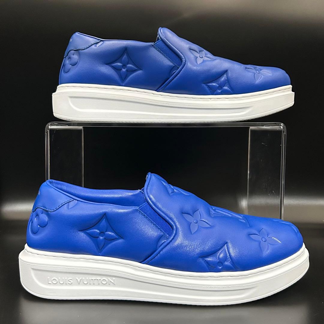 【新品】ルイヴィトン ビバリーヒルズ スニーカー モノグラム メンズ 青