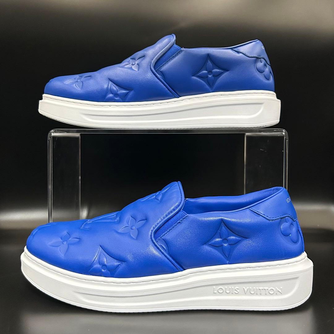 【新品】ルイヴィトン ビバリーヒルズ スニーカー モノグラム メンズ 青