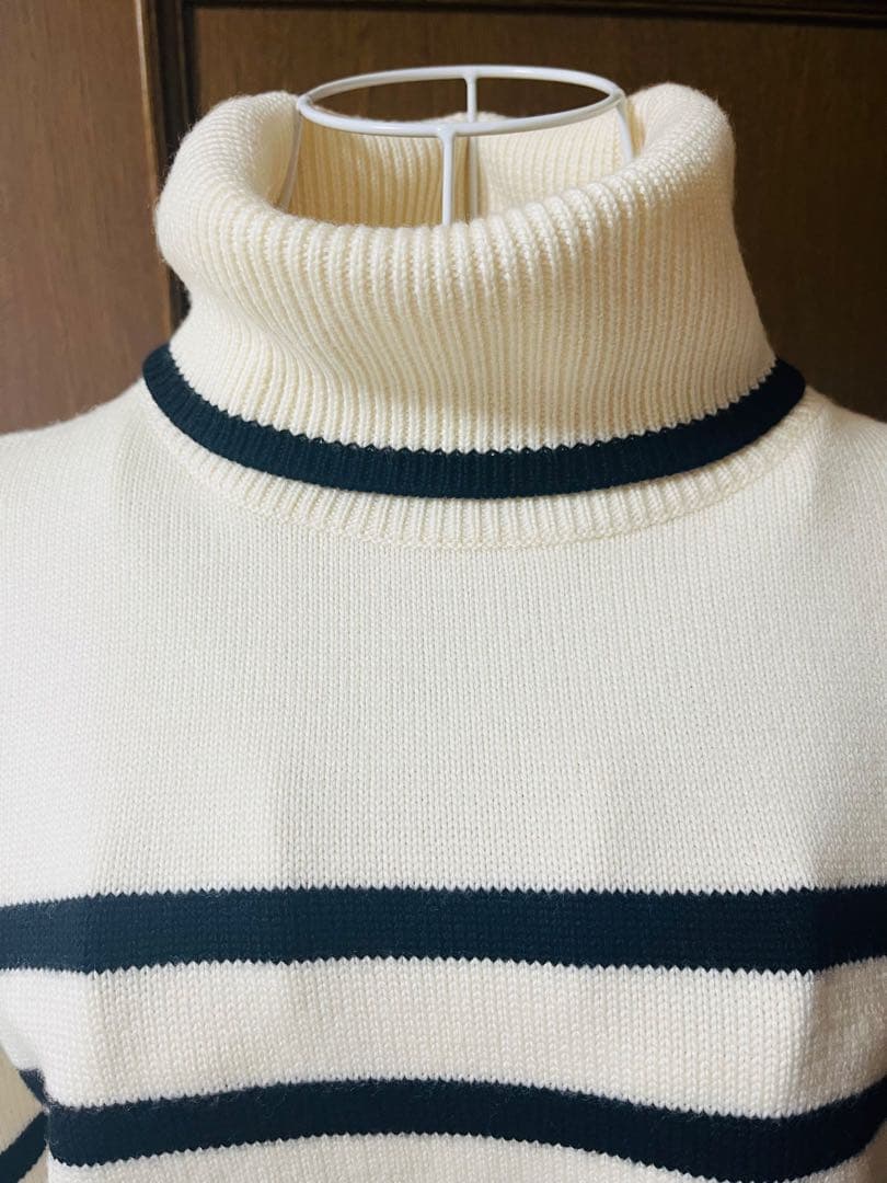 【美品】ONWARD23区【洗える】ウールミドルゲージ ボーダー ニットM
