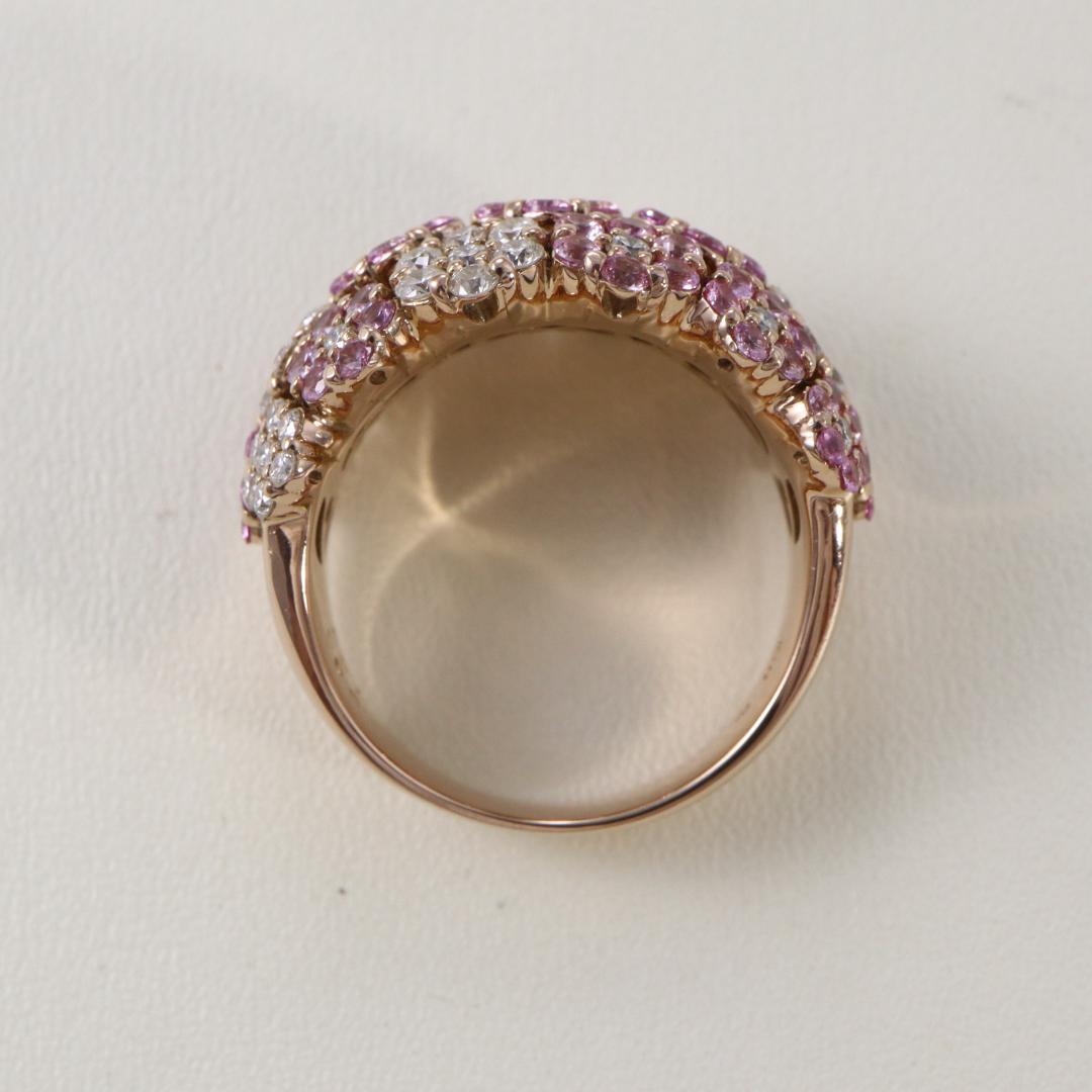 ポンテヴェキオ　K18PGピンクサファイア・ダイヤモンドリング　Size10