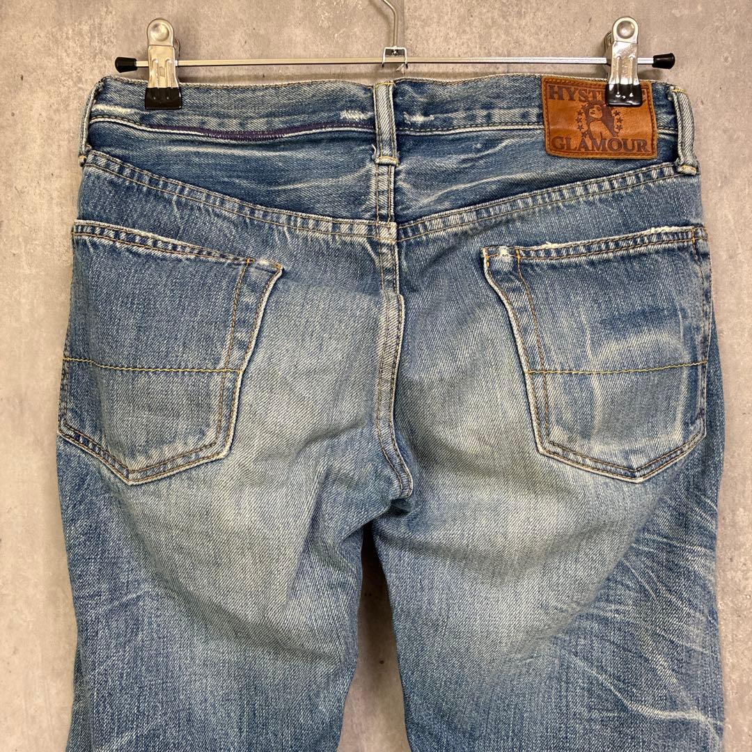 HYSTERIC GLAMOUR ダメージ加工 スタッズ ストレート レディース