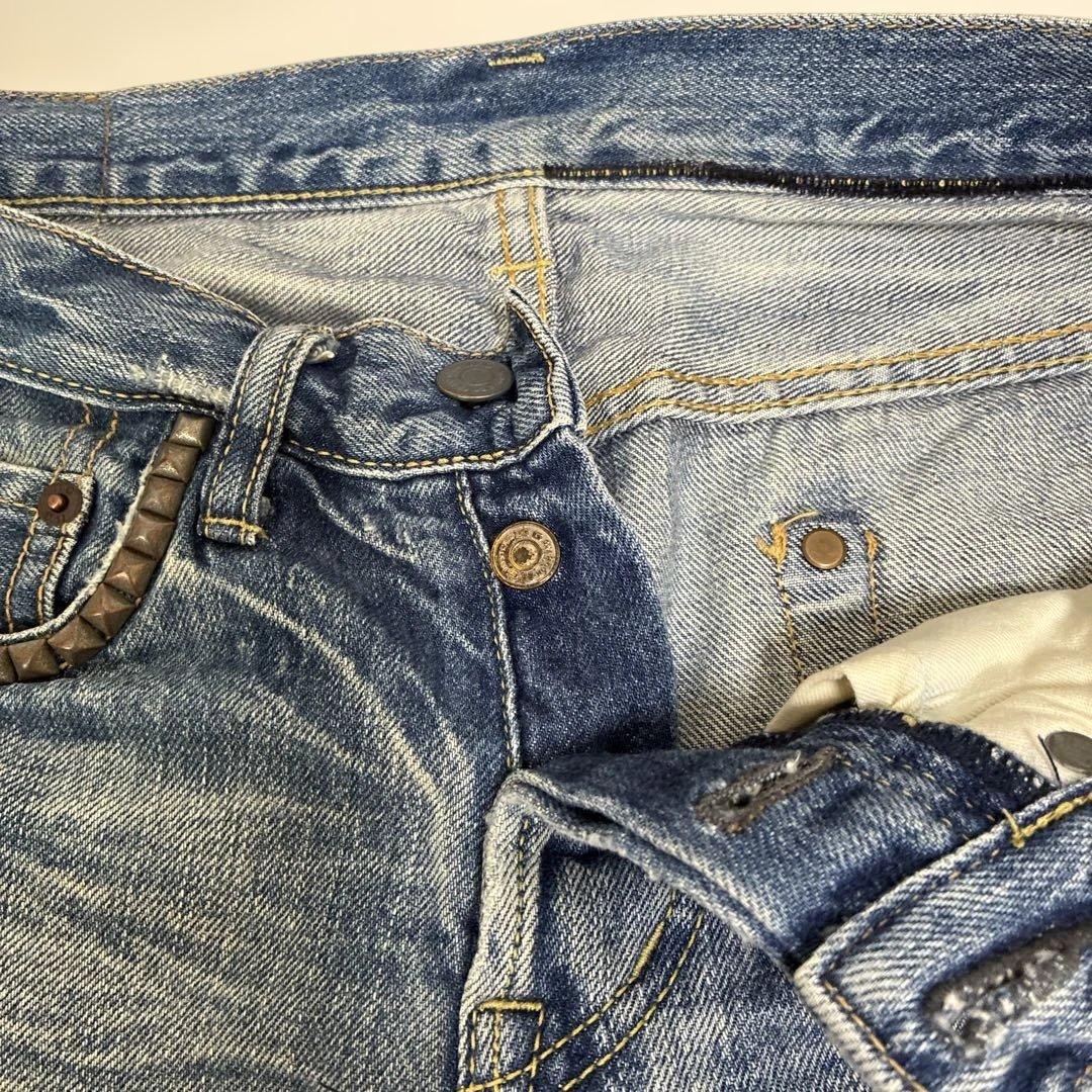 HYSTERIC GLAMOUR ダメージ加工 スタッズ ストレート レディース