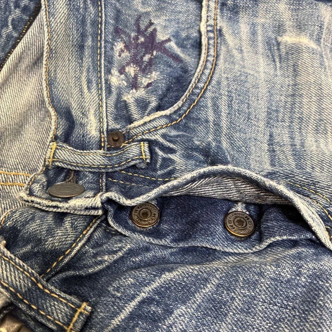 HYSTERIC GLAMOUR ダメージ加工 スタッズ ストレート レディース