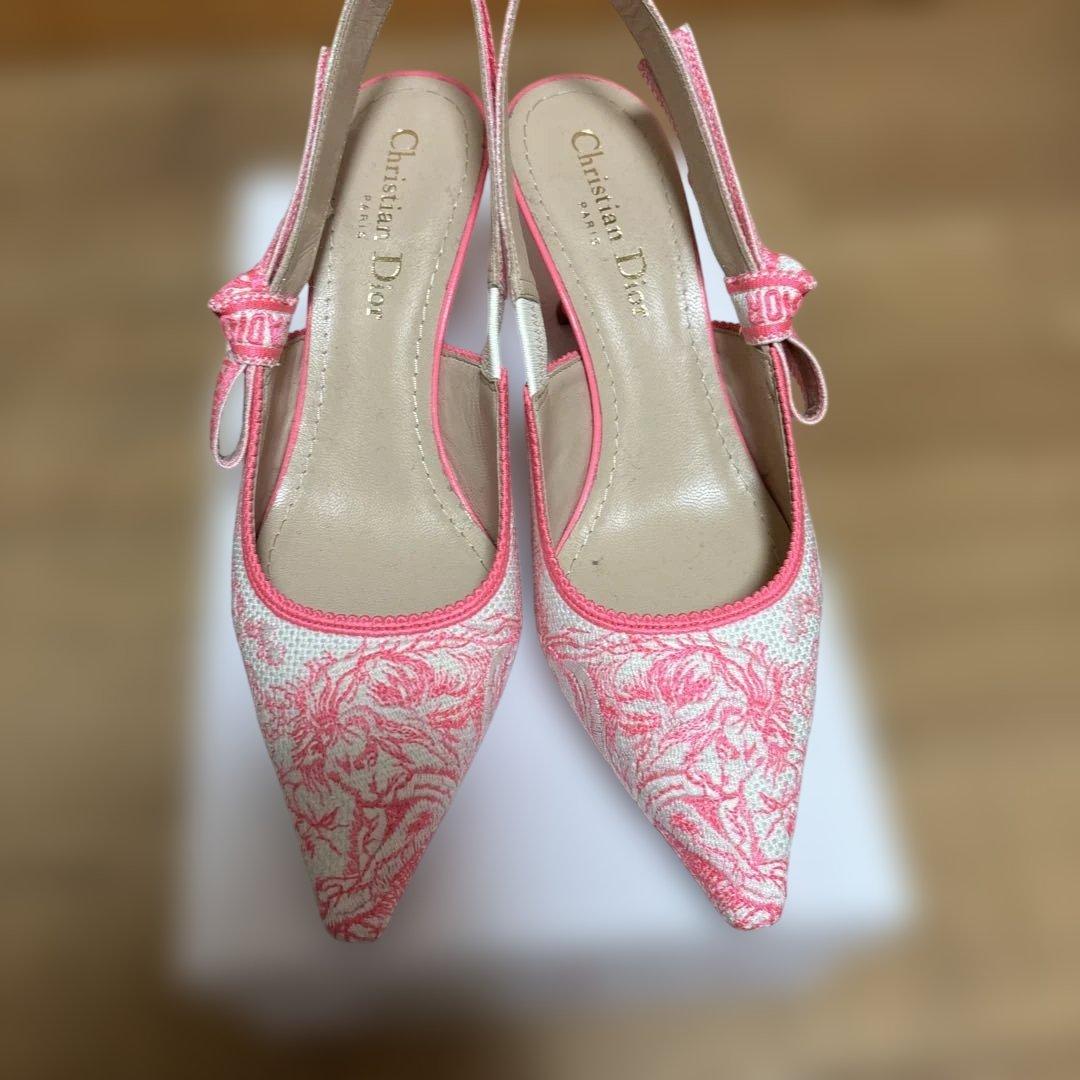 Dior ピンク スリングバック ハイヒール 37