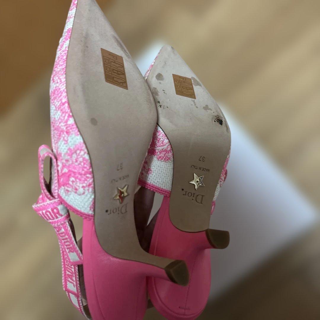 Dior ピンク スリングバック ハイヒール 37