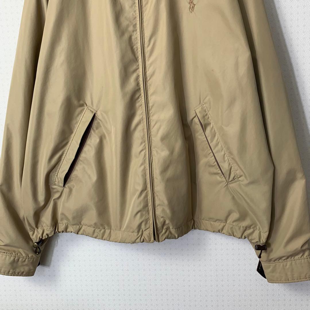 美品 ポロバイラルフローレン スイングトップ M ベージュ ポリエステル 刺繍