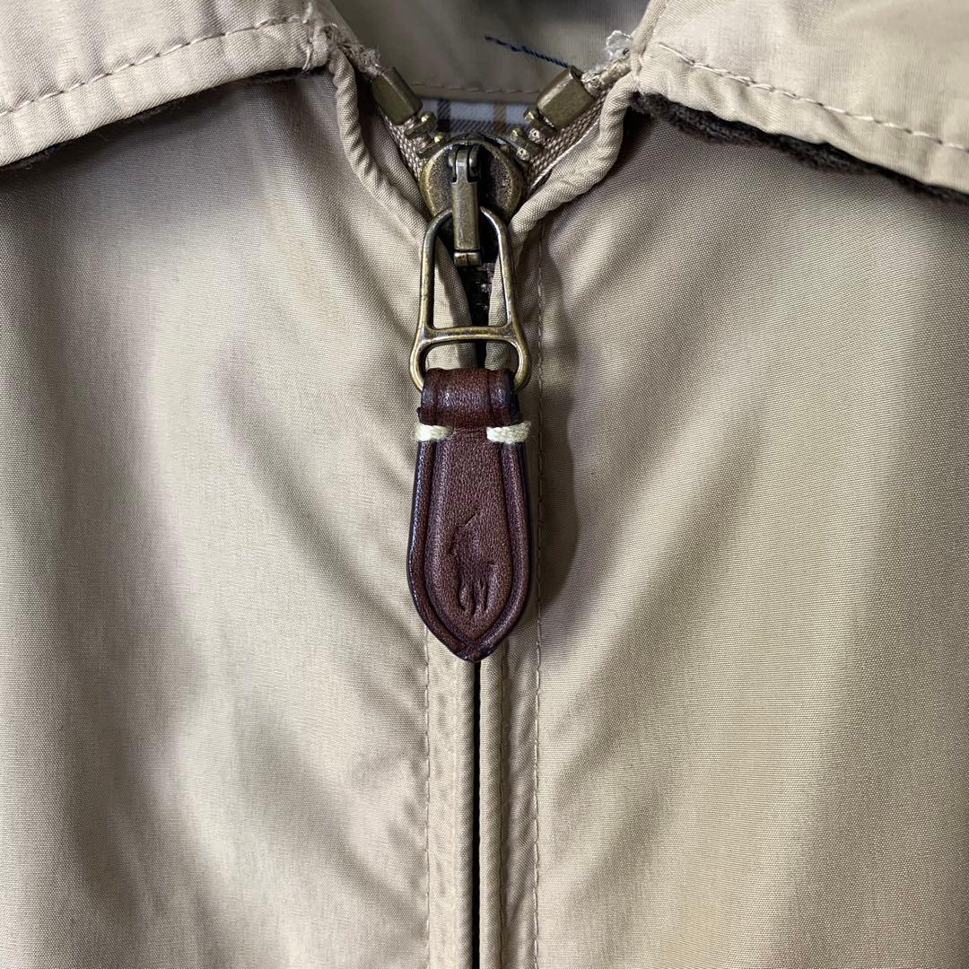 美品 ポロバイラルフローレン スイングトップ M ベージュ ポリエステル 刺繍