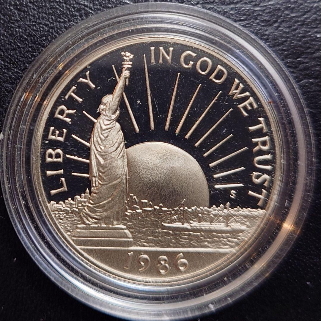 1986年 アメリカ銀貨 1ドル リバティ自由の女神記念銀貨SV900+白銅貨