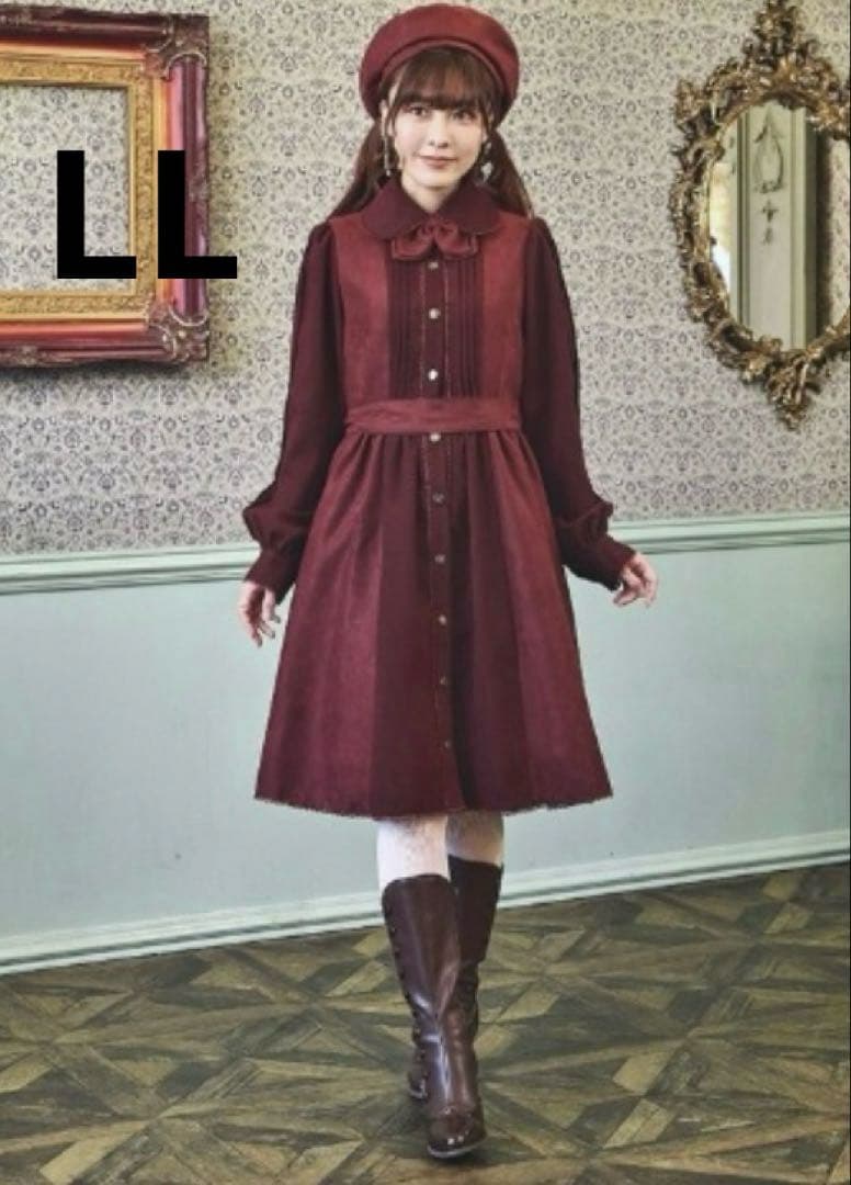 しまむら×くる実　ノエルドメモワール　配色リボンタイ ワンピース