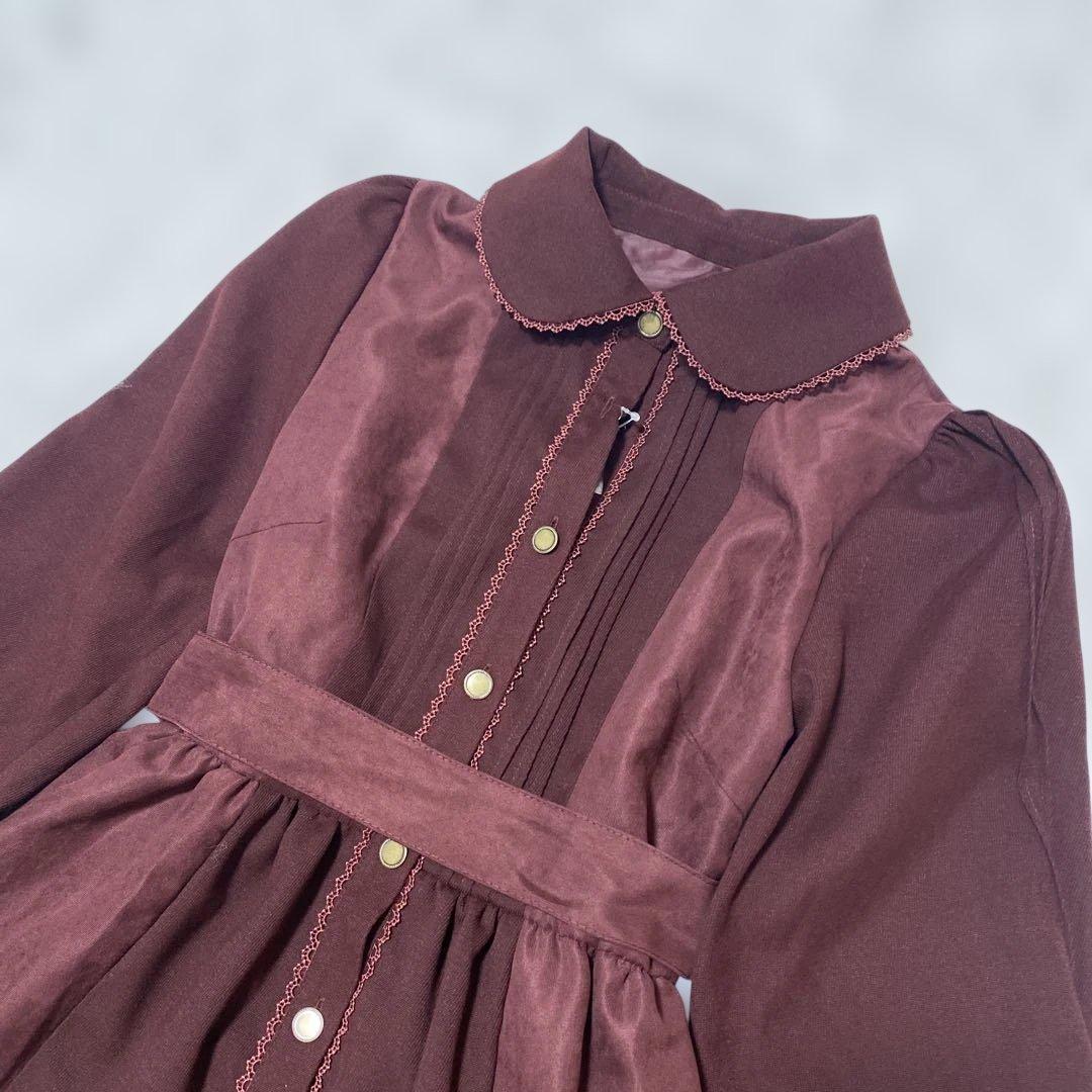 しまむら×くる実　ノエルドメモワール　配色リボンタイ ワンピース