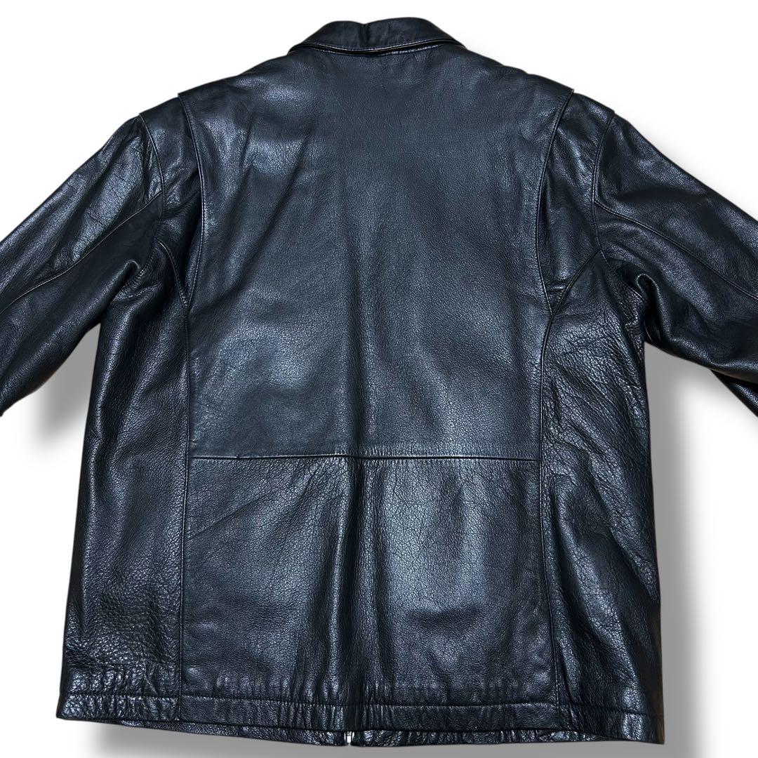 WILSONS LEATHER 本革 カーコート シボ革 海外Lサイズ