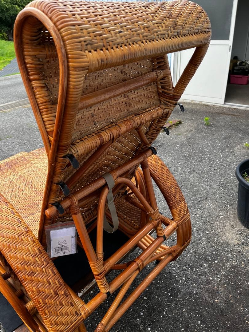 レトロ！ラタン リクライニングチェア　中古品