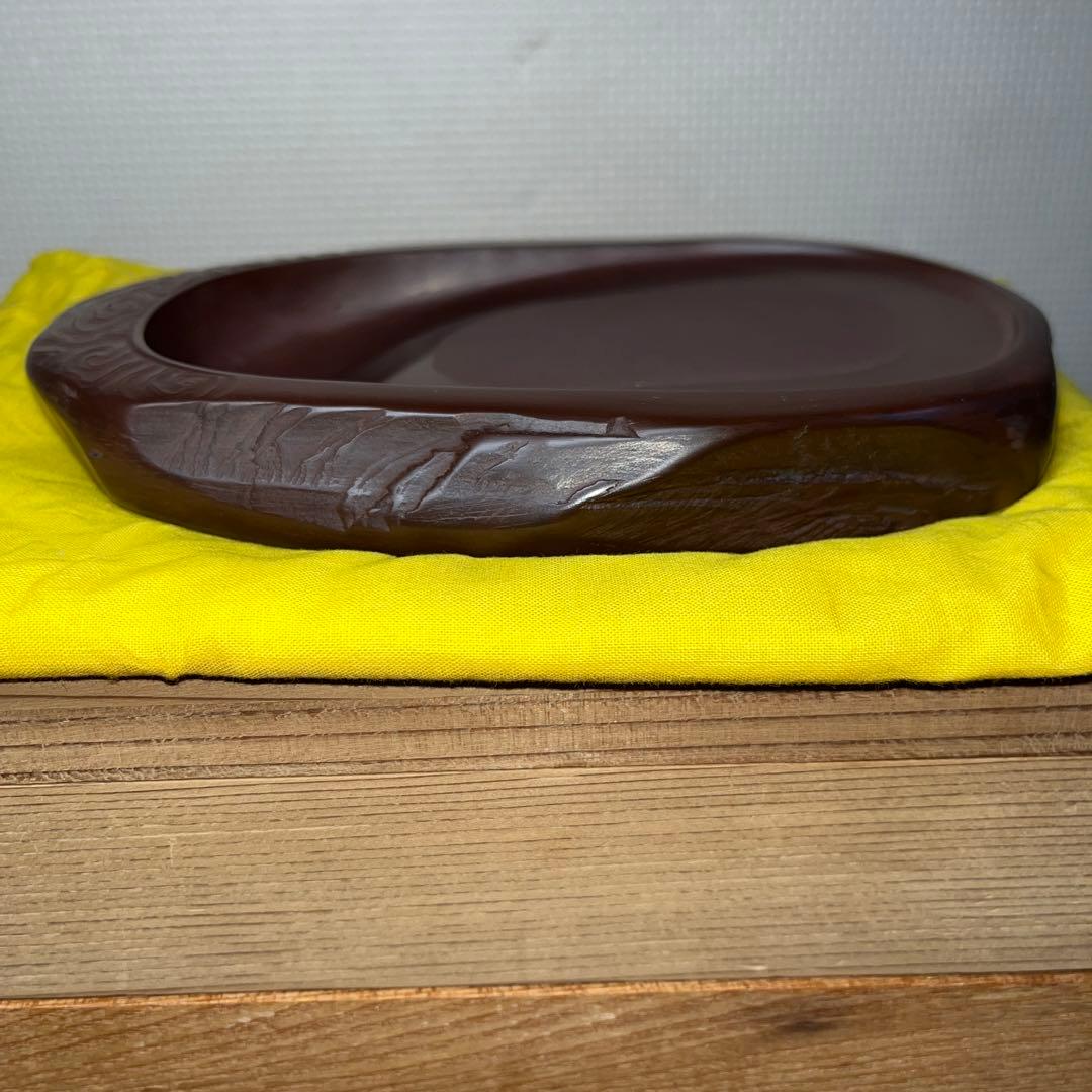 ⭕️紅渓石硯　相馬羊堂　希少　彫刻入　6寸大　美品大型　宮崎県延岡市　女性好み