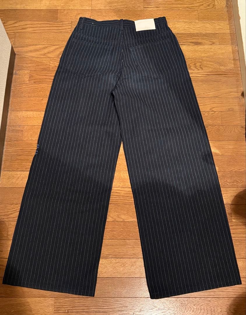 [中古]CHAMPION × ZARA ストライプ バギーフィットジーンズ 36