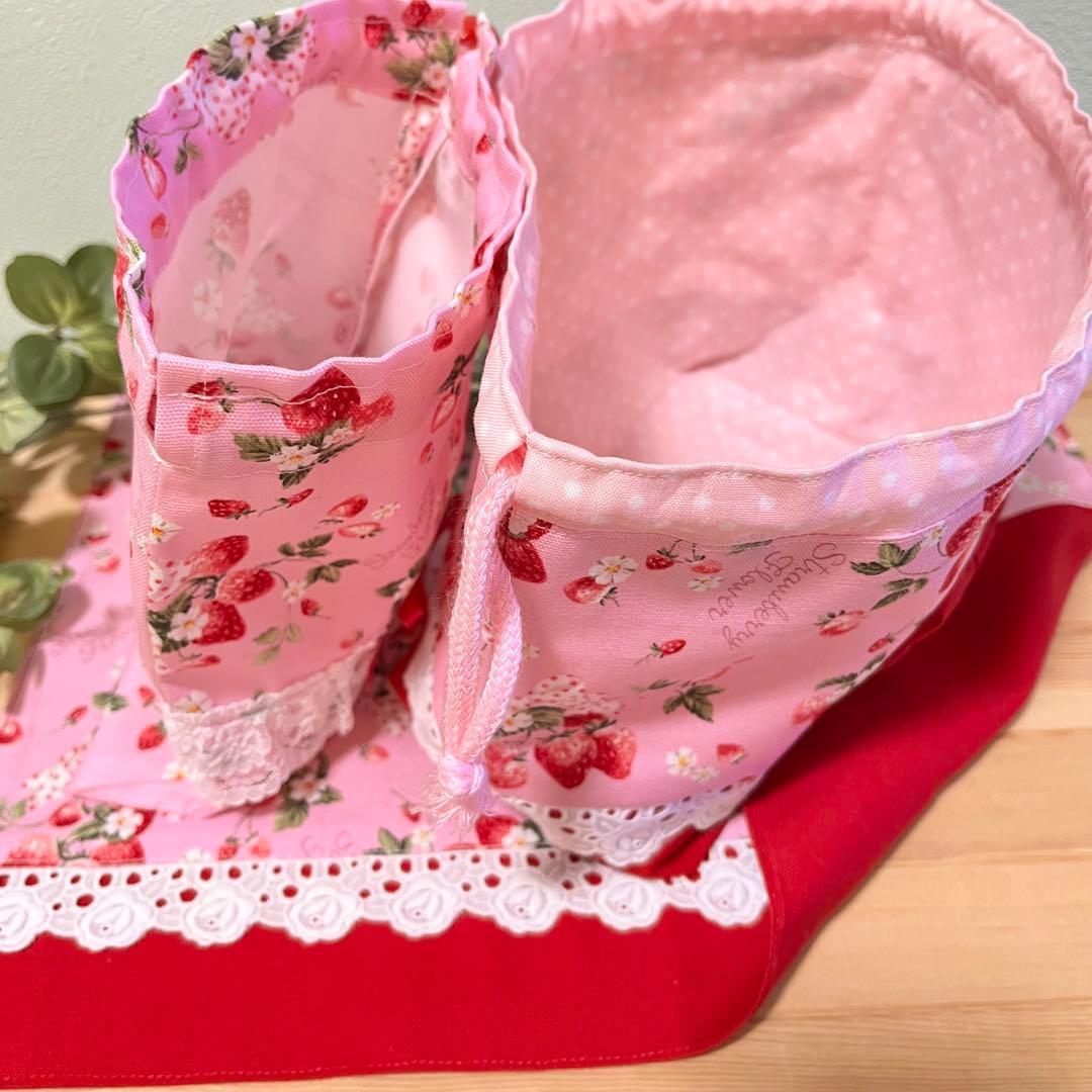 【入園入学前700円お値下げ⭐︎】 入園入学グッズ7点セット◆苺レッド