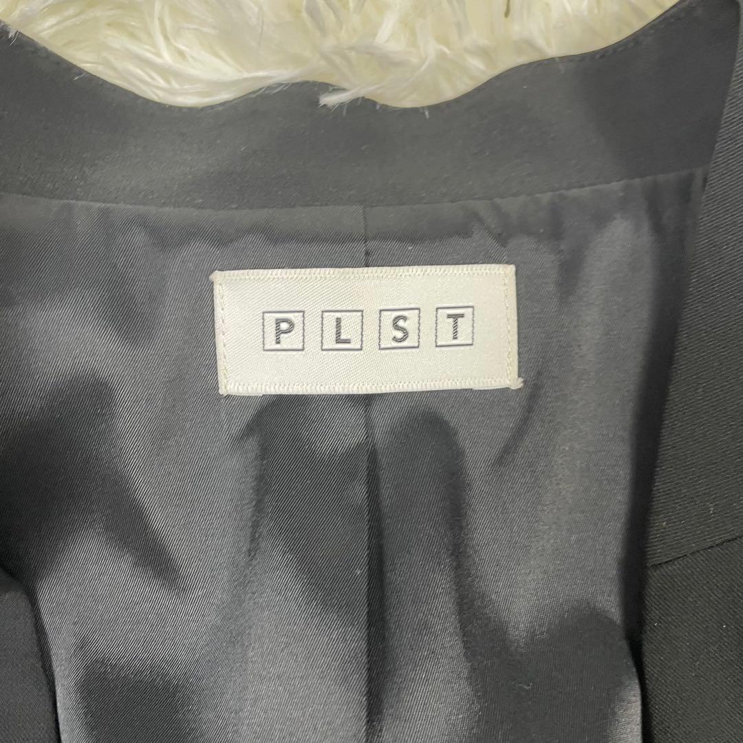 美品 ✨　L サイズ　PLST プラステ スーツ ノーカラー パンツ ブラック