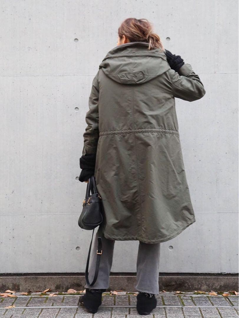 未使用級 リラクス モッズコート ボアベスト セット 取り外し可 カーキ 36