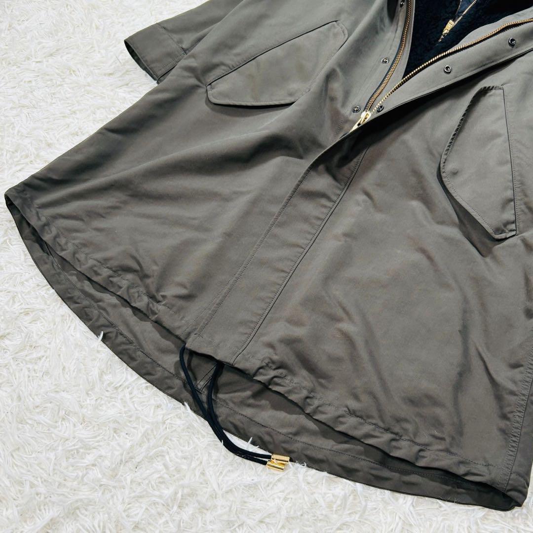 未使用級 リラクス モッズコート ボアベスト セット 取り外し可 カーキ 36