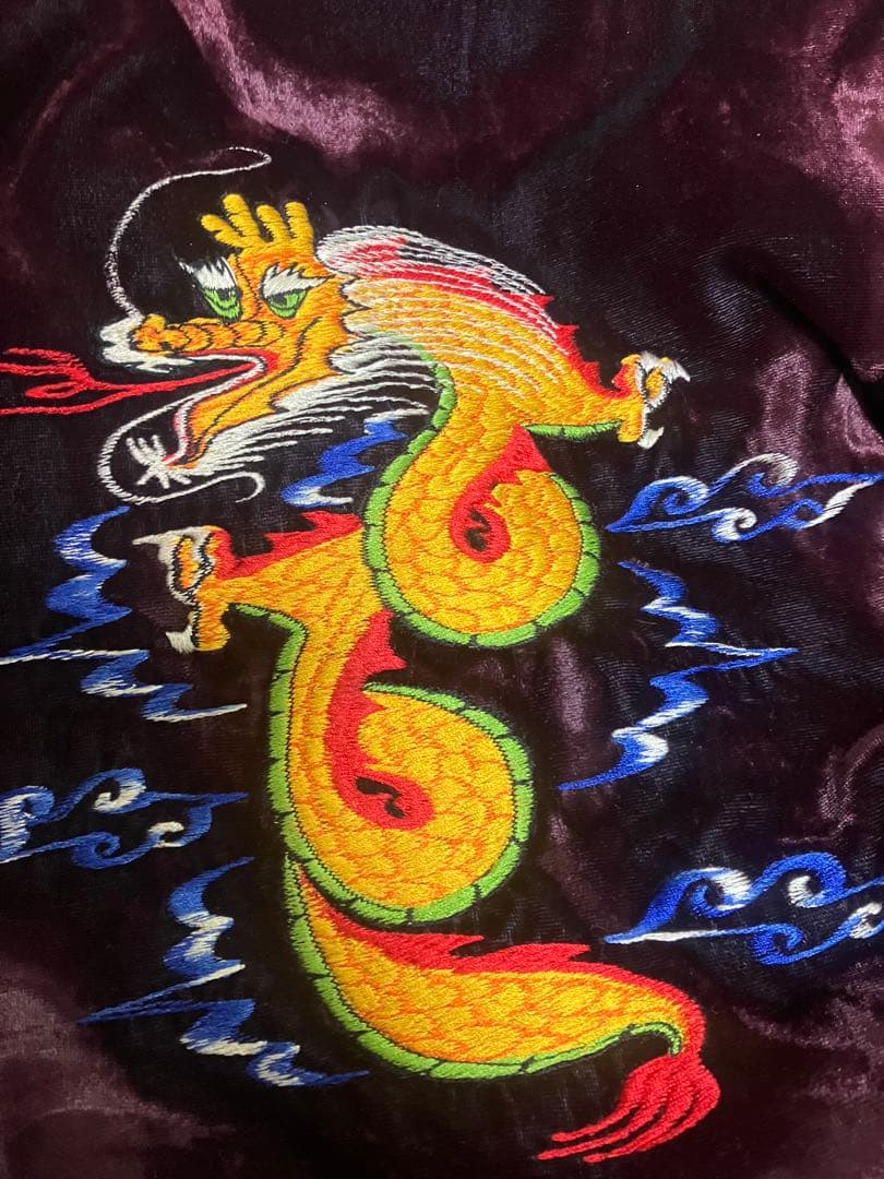 コリアンジャケット刺繍ファー次古着ビンテージ８０s激レア