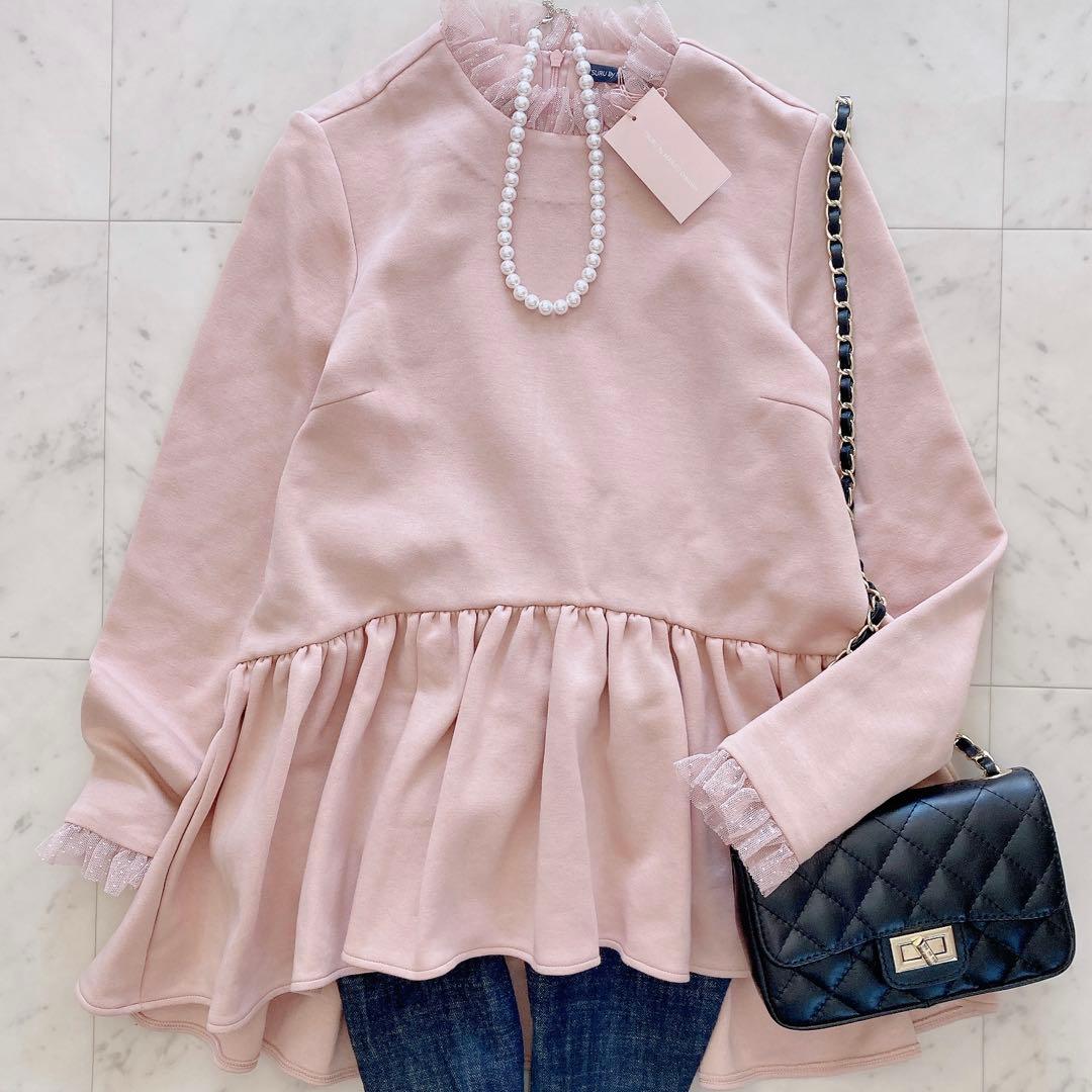 試着のみ　ツルバイマリコオイカワ Queenie レースペプラムトップス